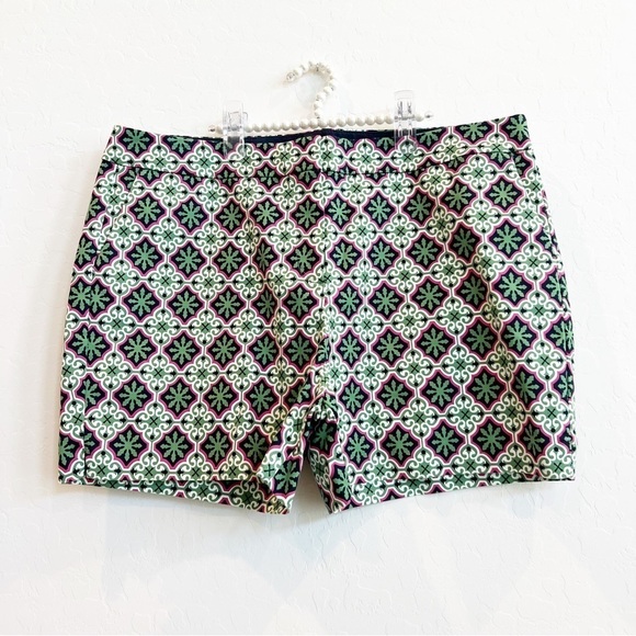 Boden Pants - NEW Boden Women's Richmond Shorts Green Print 4" Inseam 12 NWT